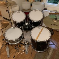 Remo Drum Set, New Drumheads, Cymbals