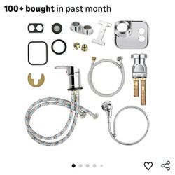 New Professional Salon Shampoo Bowl Faucet for Home, Chrome Hose Replacement Set, Sprayer With Vacuum Breaker, Bath Accessories