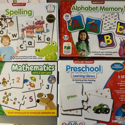 Preschool Learning Cards Words Math Spelling Alphabet Memory