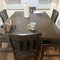 Stunning Solid Wood Dining Table with Chairs - $400