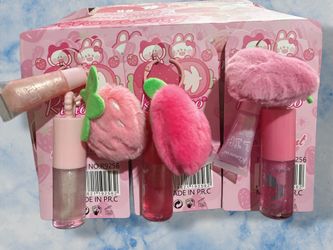 Strawberry keychain lip gloss