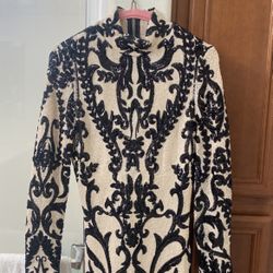 Fashionnova , Sequin Black With Off White Size Small 