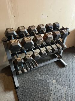 Dumbbell Weights with Rack