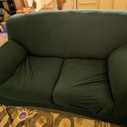 Love Seat with Green Cover