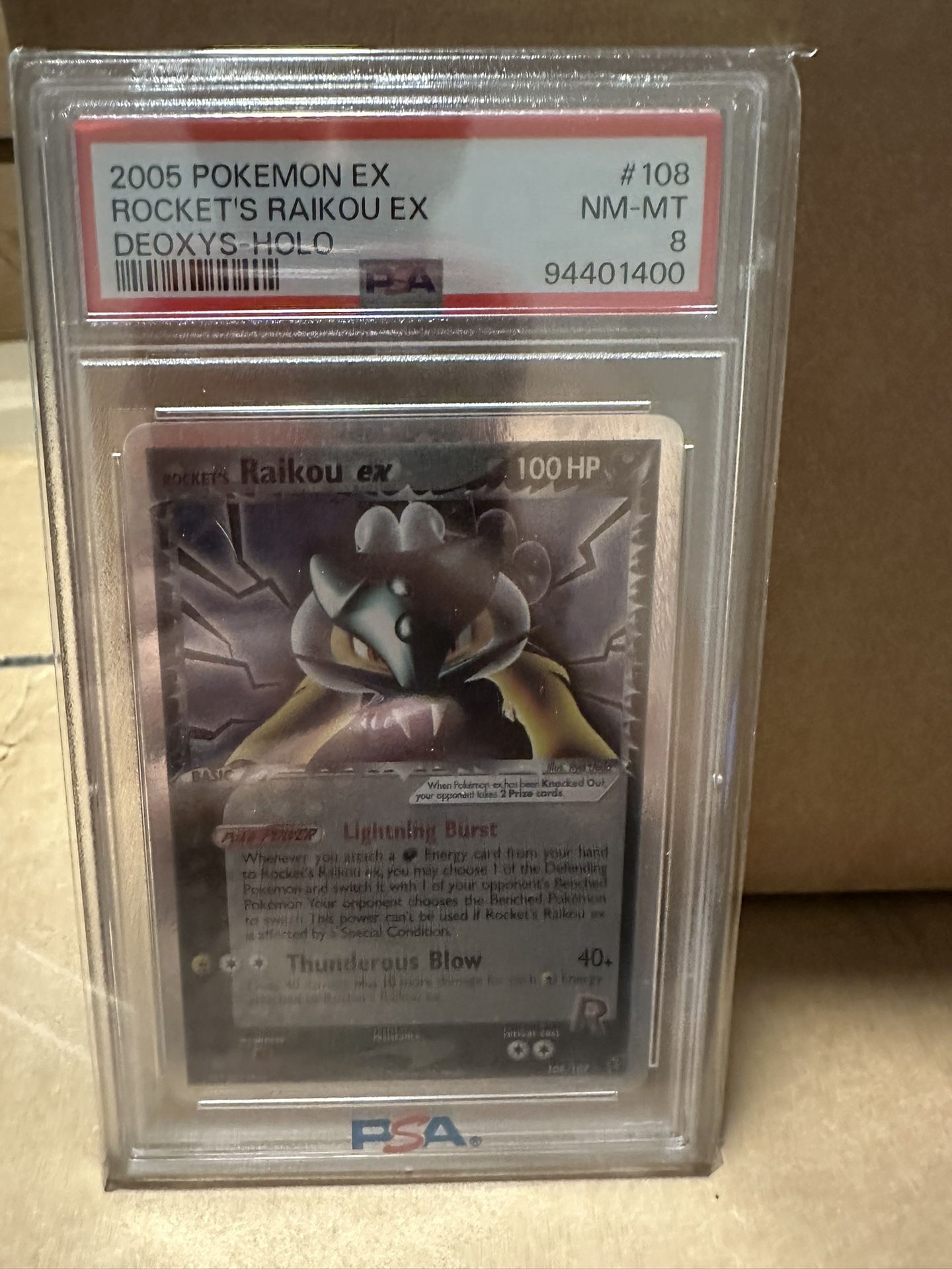 2005 Pokemon Rocket’s Raikou ex Holo - Ex Deoxy PSA 8