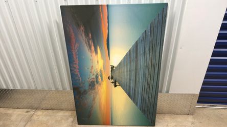 Large Canvas Wall Art Sunset Pier Print FREE