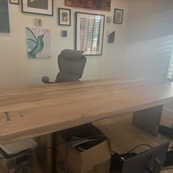  CB2 “Landscape Live Edge White Washed Acacia Dining Table 