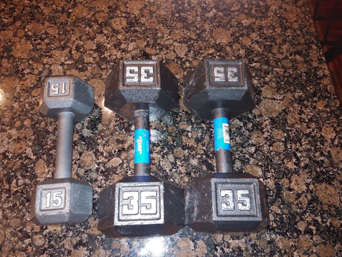 85 lbs of dumbells