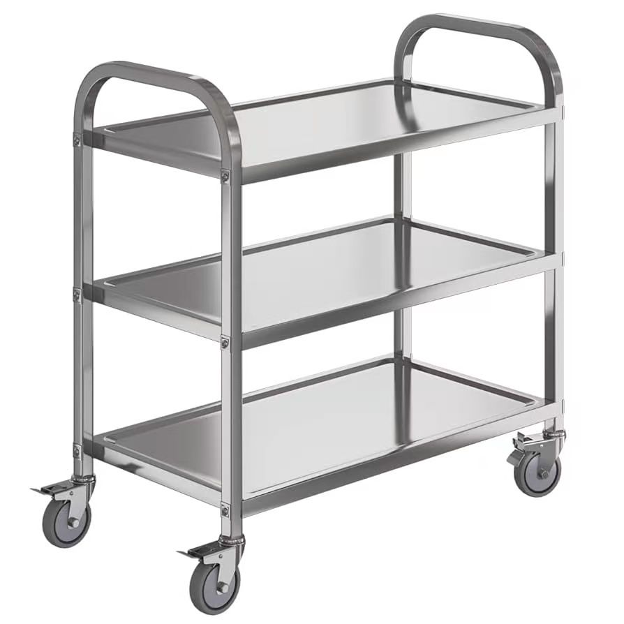 3 Shelf Stainless Steel cart,400 lbs,1MM Thick 