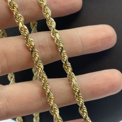 Gold Chain Rope Solid New 14K
