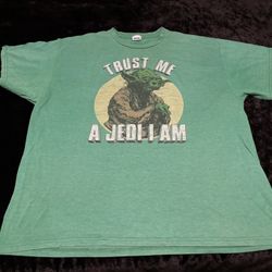 Mens XL Vintage 90 Star Wars Yoda Trust Me A Jedi I Am Tshirt