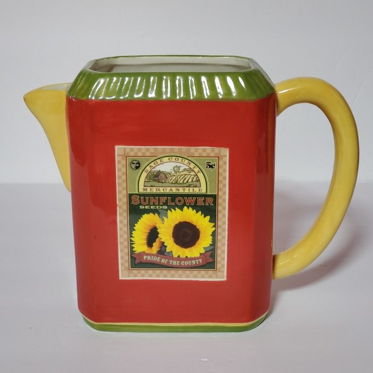 Coyne's Company Sunflower Pitcher Red