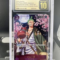 2024 ONE PIECE CCG ZORO-JUUROU PROMO OP05-067 CGC 10 PRISTINE