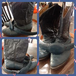 Cowboy Boots (size 12 kids) w/ Belt Blue