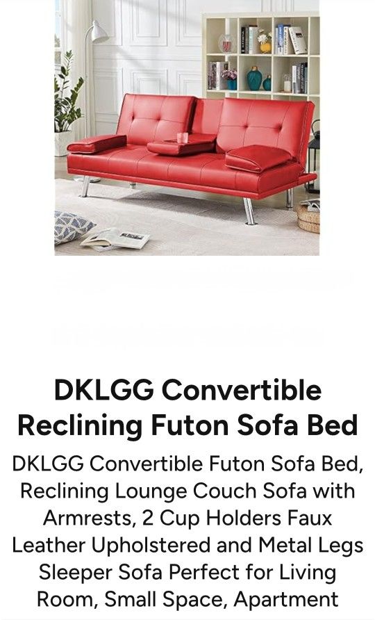 DKLGG Convertible Reclining Futon Sofa Bed (BRAND NEW IN THE BOX)