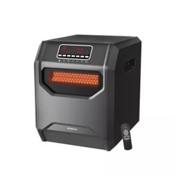 Electric 6 Element Infrared Space Heater Black Plastic