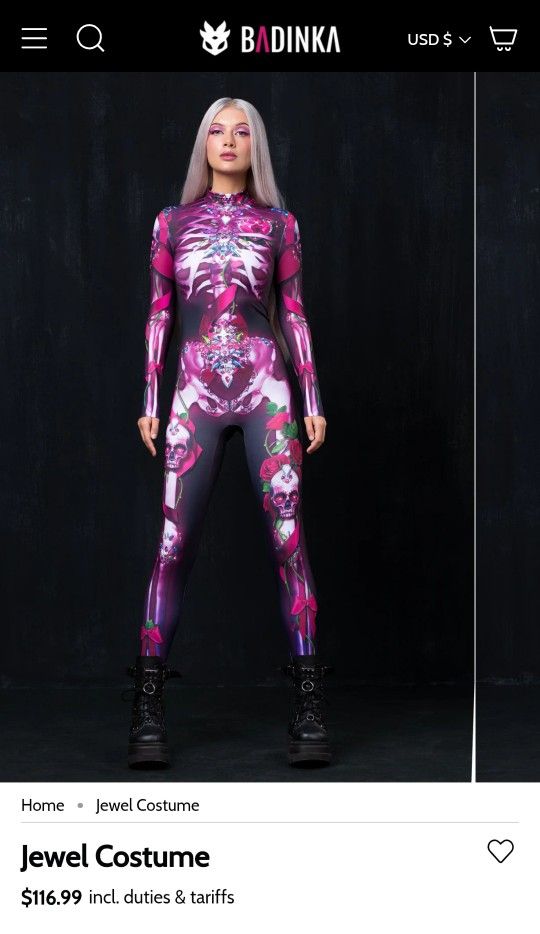 New Womens Skeleton Bodysuit Costume