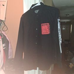 Black And Red Chinese Button Up Shirt
