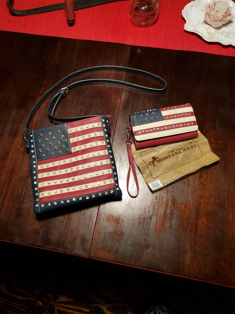 Montana West American Pride Concealed Carry Purse And Wallet Wristlet