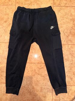 Nike Club Fleece Cargo Joggers Sweatpants Black Men's Size Large