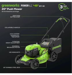 Mower electric with charger and battery