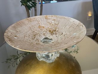 Steuben Crystal Glass Footed Center Piece Bowl