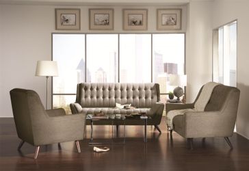 Retro Modern Tufted Sofa & Loveseat -Gray (NO CREDIT CHECK FINANCING)
