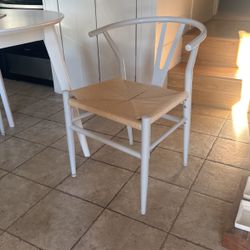 Hedon Mid-Century Metal Dining Chair Weave Seat (Set of 2)