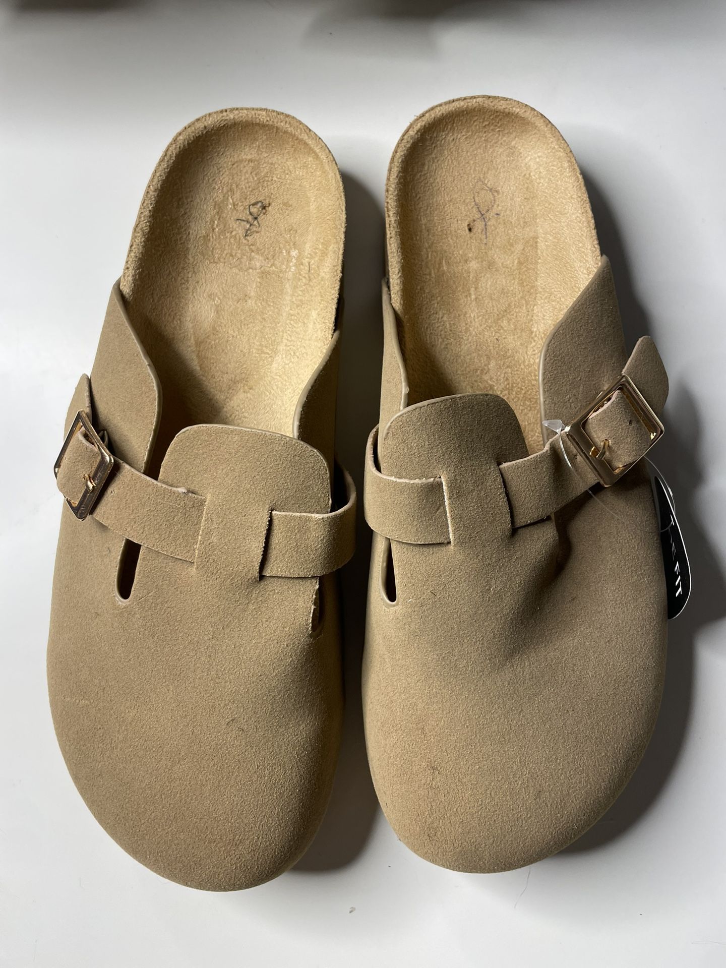Beige Slide Clogs