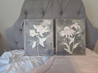 Set of 2 Floral Wall Art Pieces