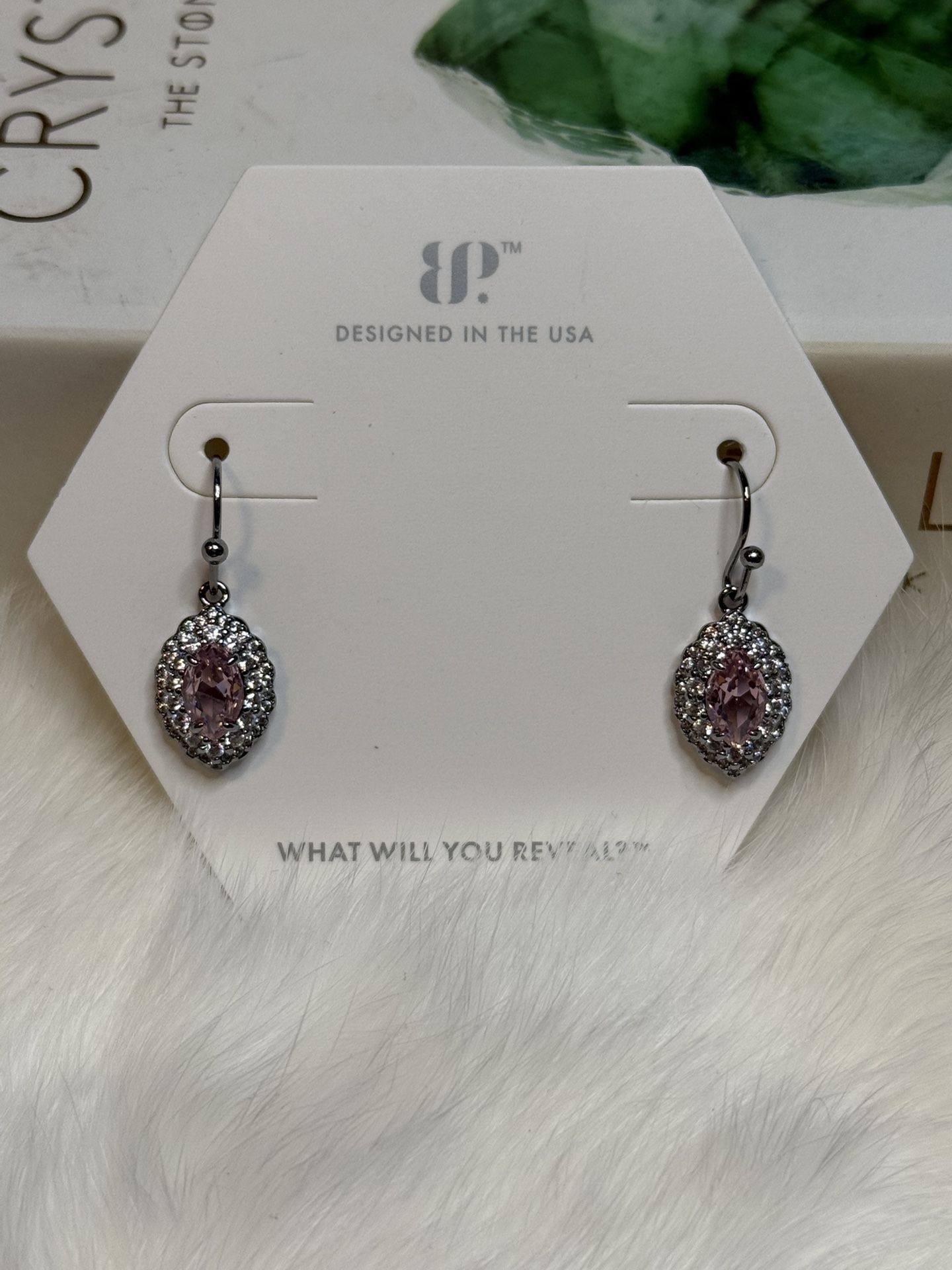 Rose Quartz & Cubic Zirconia On Hematite