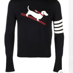 THOM BROWNE HECTOR SKI MERINO 4-BAR CREW NECK PULLOVER
