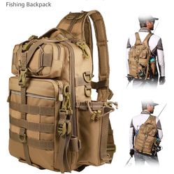 Blisswill Fishing Shoulder Backpack / Tackle Bag Khaki