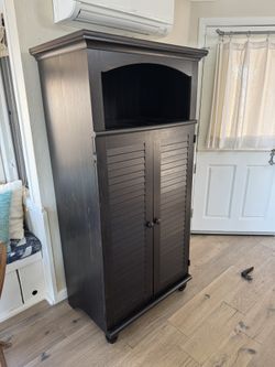 Armoir Storage Cabinet With Hideaway Desk