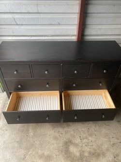 black corset dress with sleeves Kentifield Solid Wood Eight Drawer Dresser in Black Drifted Oak (2024) main image 1