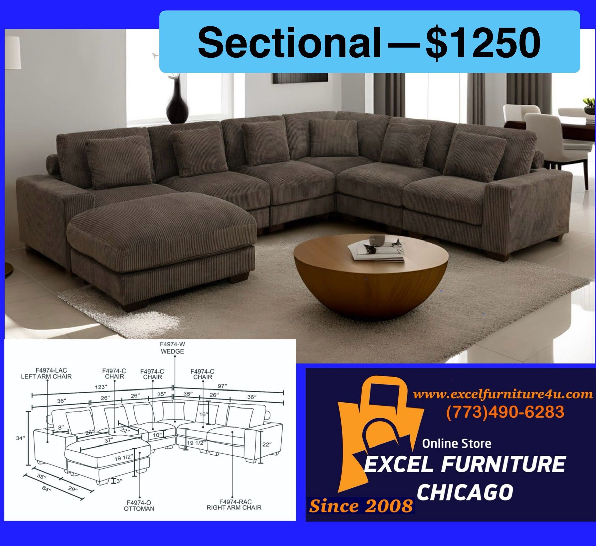 🌺FREE DELIVERY🌺Brand New Sectional Sofa Couch