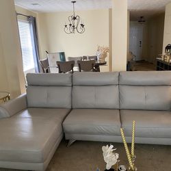 Good Used Leather Sectional And Ottoman 