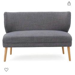 Like New Mid Century Modern Grey Settee Couch
