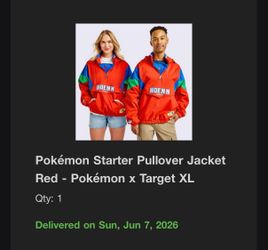 Pokemon x Target Starter Jacket Hoenn Red  XL In Hand
