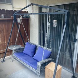 Patio Swing With Freestanding Frame