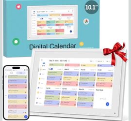 Digital Calendar, 10.1 Inch Smart Digital Wall Planners for Family Schedules, Touchscreen Interactive Chore Chart Display, Smart Family Organizer, Mea