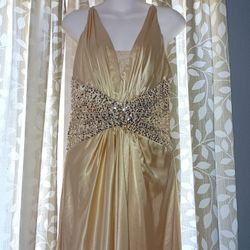 Beautiful Gold Beaded Long Dress