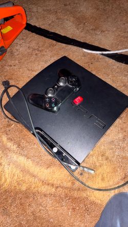 PS3 console slim black  w/1 controller & power cable  cruder blade 32gb