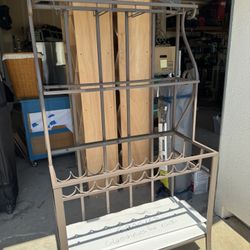 Bakers Rack With Glass Shelves