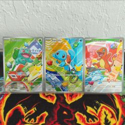 Pokemon TCG Charmander Bulbasaur Squirtle First Partners Full Art Set