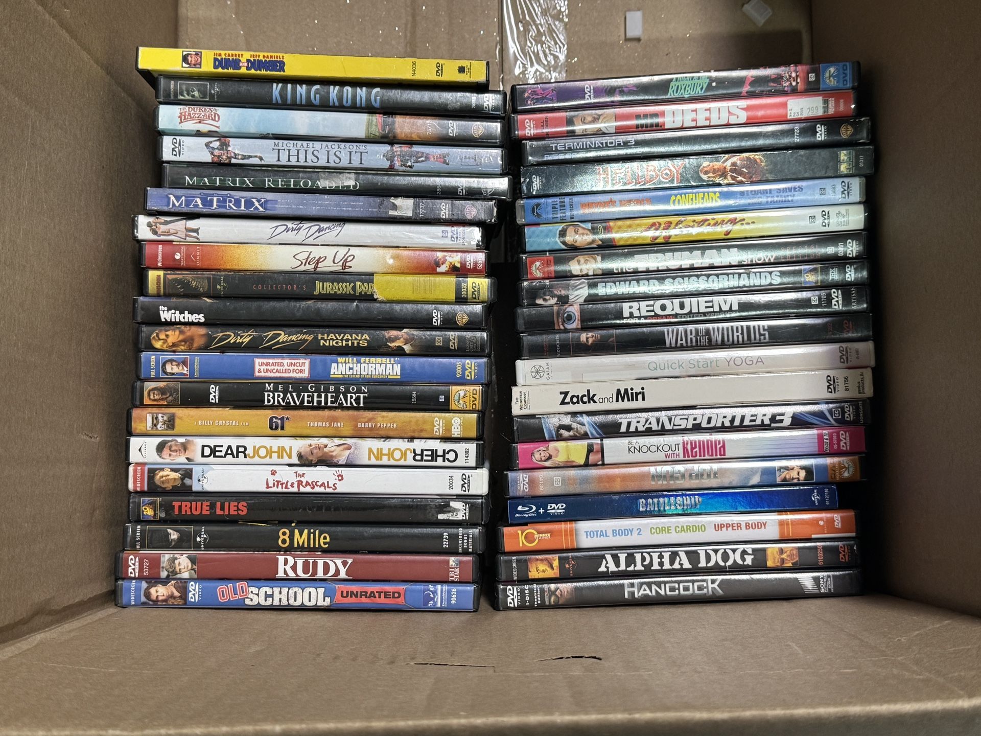 DVD LOT, 35 plus DVDS. Including The Matrix, 8 Mile, Terminator, Top Gun etc. Priced for the entire lot!