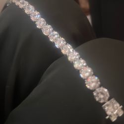 Woman’s Lab Diamond Silver Bracelet 