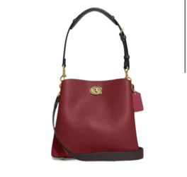 COACH C2590 Willow Bucket bag in colorblock Brick Red Multi NWT