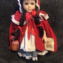 Limited Edition doll Is VTG 1990 BRENDA THOMAS ONCE UPON A RHYME COLLECTION LITTLE RED RIDING HOOD DOLL 