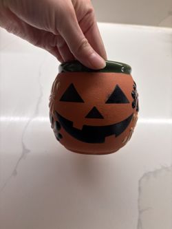 Jack-O-Lantern Clay Cup – Mexican Pottery